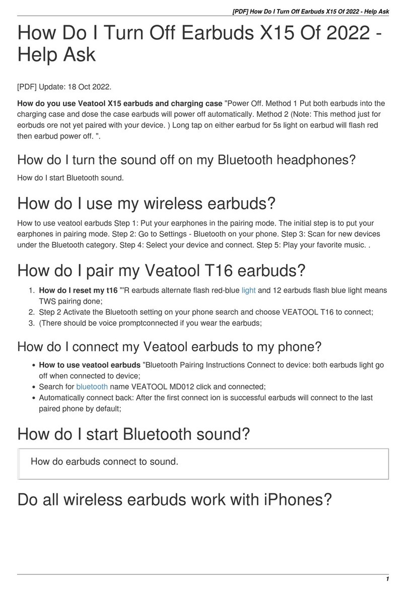 Veatool X15 User manual