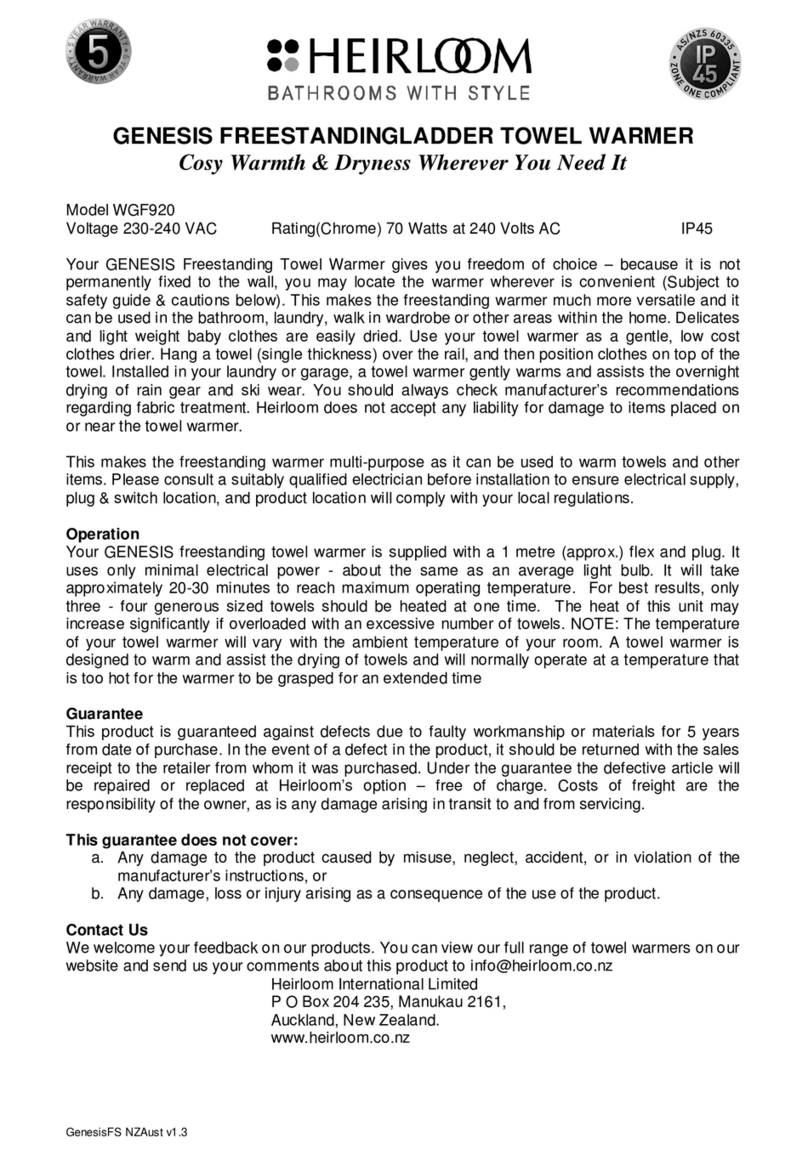 HEIRLOOM GENESIS WGF920 User manual