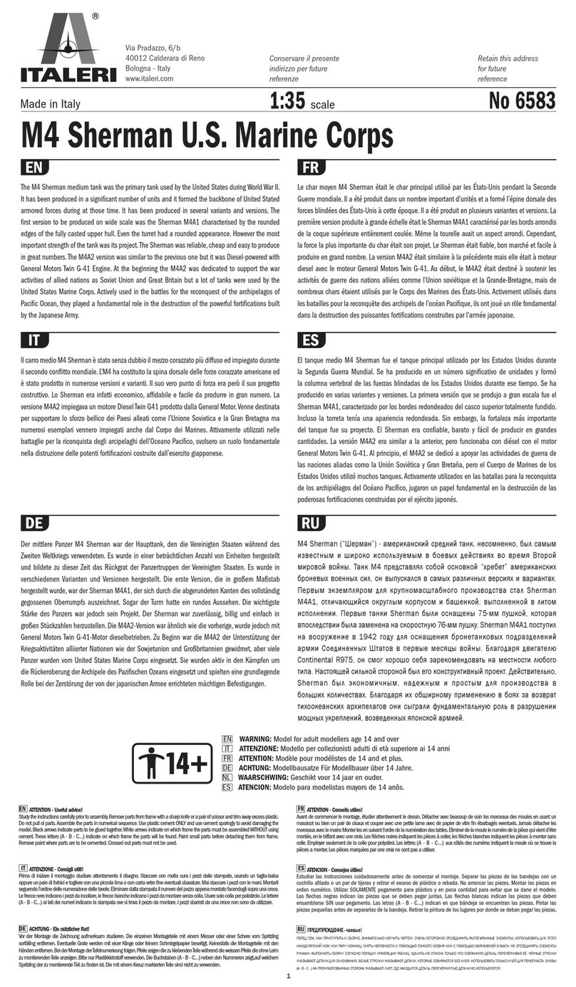 Italeri M4 Sherman U.S. Marine Corps User manual