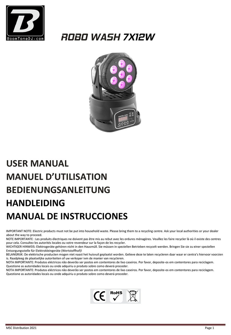 BoomToneDJ ROBO WASH 7X12W User manual BoomToneDJ ROBO WASH 7X12W User manual