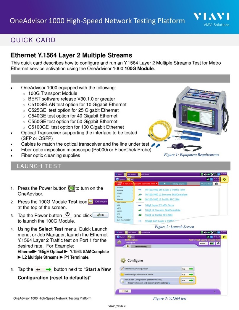 Viavi OneAdvisor 1000 Quick Card User Guide