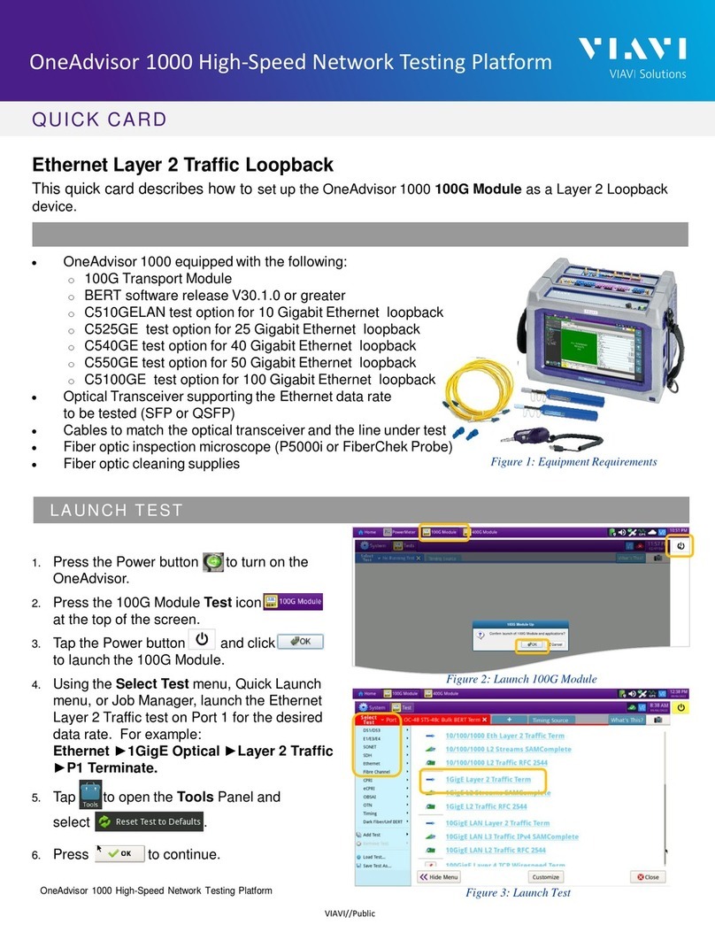 Viavi OneAdvisor 1000 Quick Card User Guide