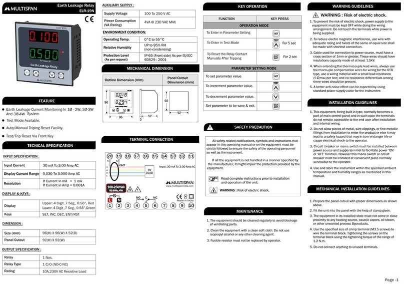 MULTISPAN ELR-19N User manual