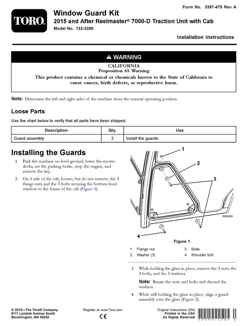Toro Reelmaster 7000-D installation instructions