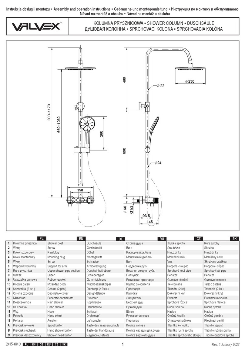 VALVEX DECOR 2420750 Assembly and operation instructions
