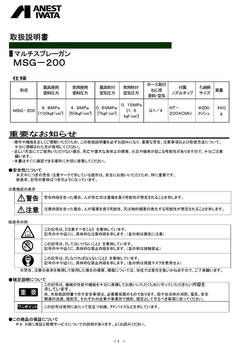 Anest Iwata MSG-200 User manual