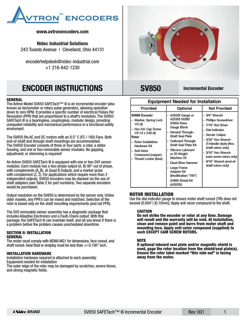 Nidec Avtron SAFETach III SV850 instructions