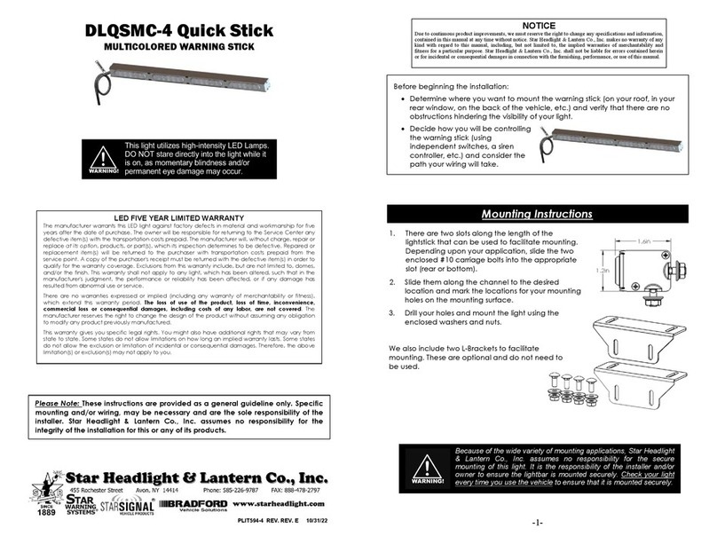 Star Headlight & Lantern DLQSMC-4 manual