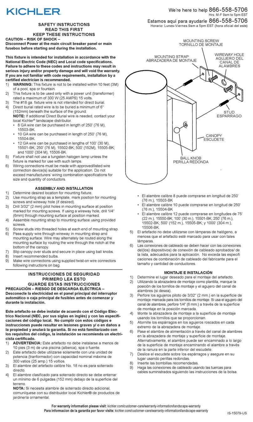 Kichler Lighting 15079CBR manual Kichler Lighting 15079CBR manual