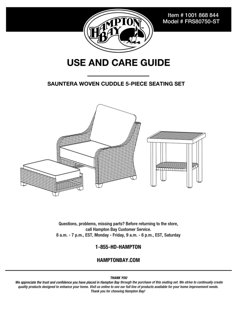 HAMPTON BAY SAUNTERA FRS80750-ST Use and care guide