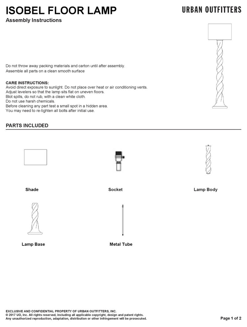 URBAN OUTFITTERS ISOBEL FLOOR LAMP Assembly instructions URBAN OUTFITTERS ISOBEL FLOOR LAMP Assembly instructions
