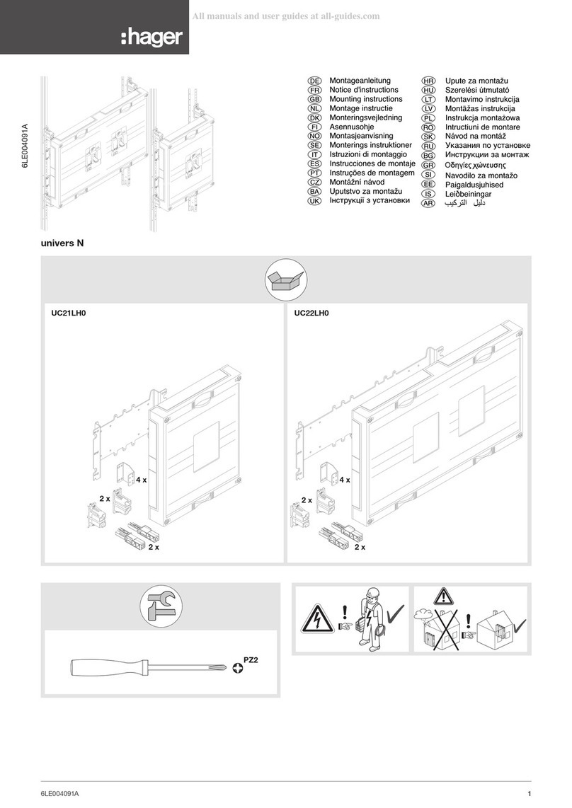 hager univers N UC21LH0 Mounting instructions