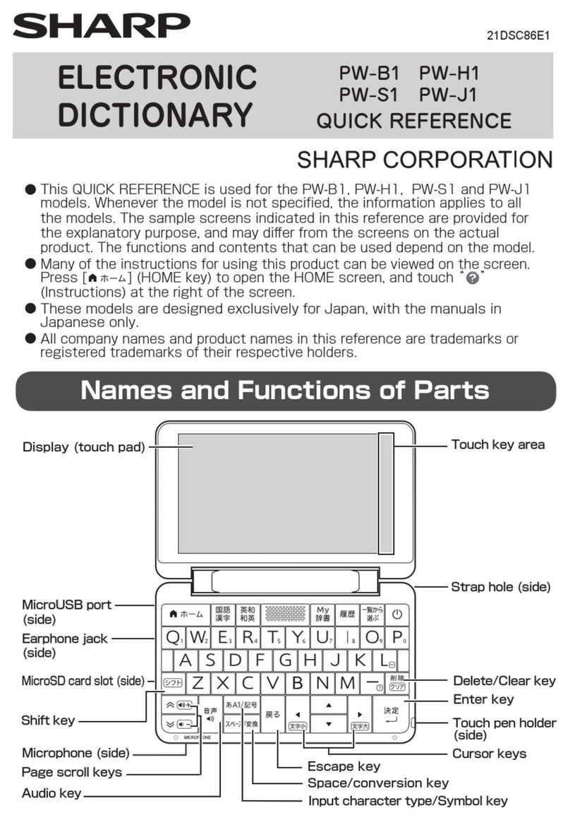 Sharp PW-B1 User manual