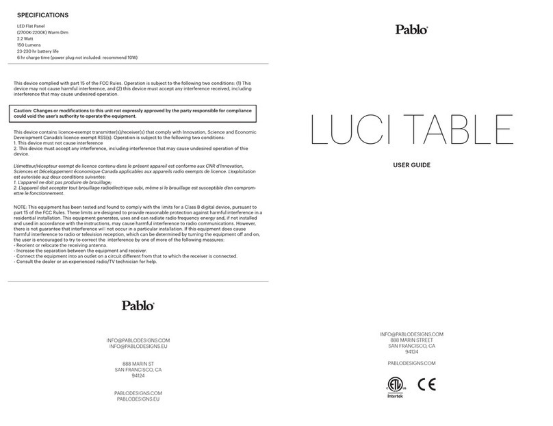 Pablo LUCI TABLE User manual