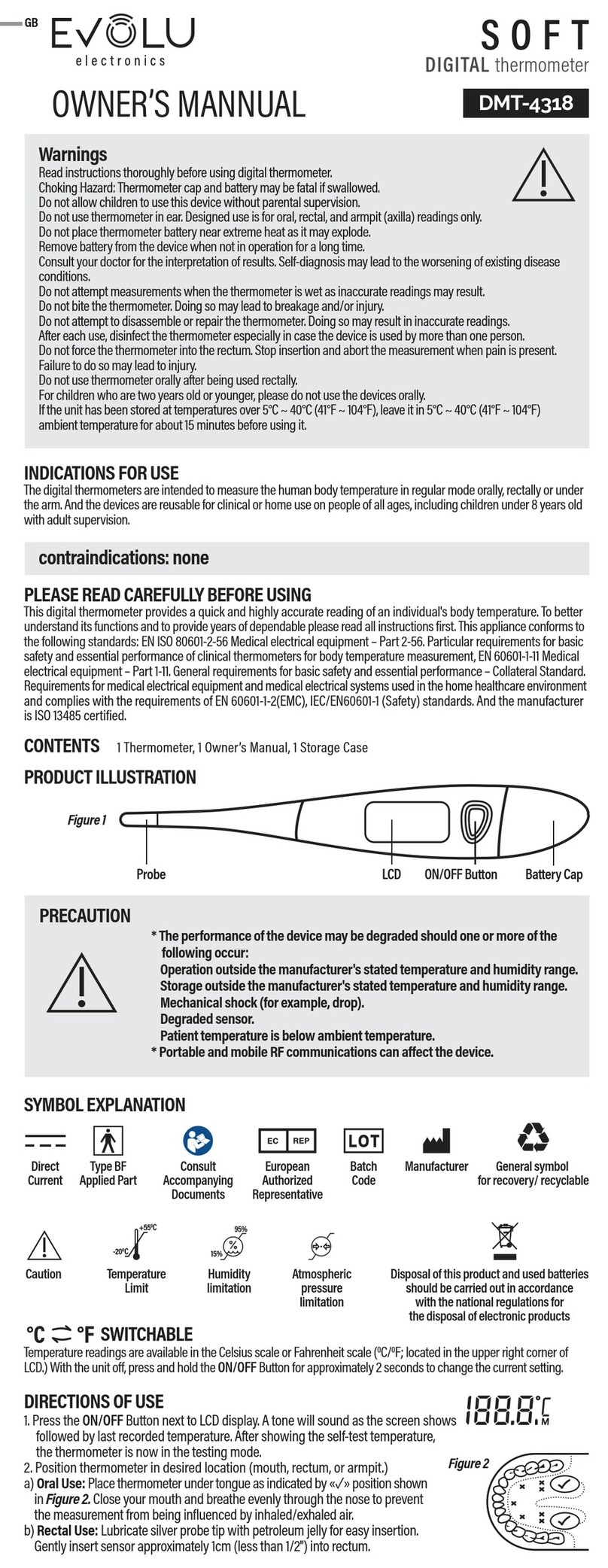 EVOLU SOFT DMT-4318 owner's manual
