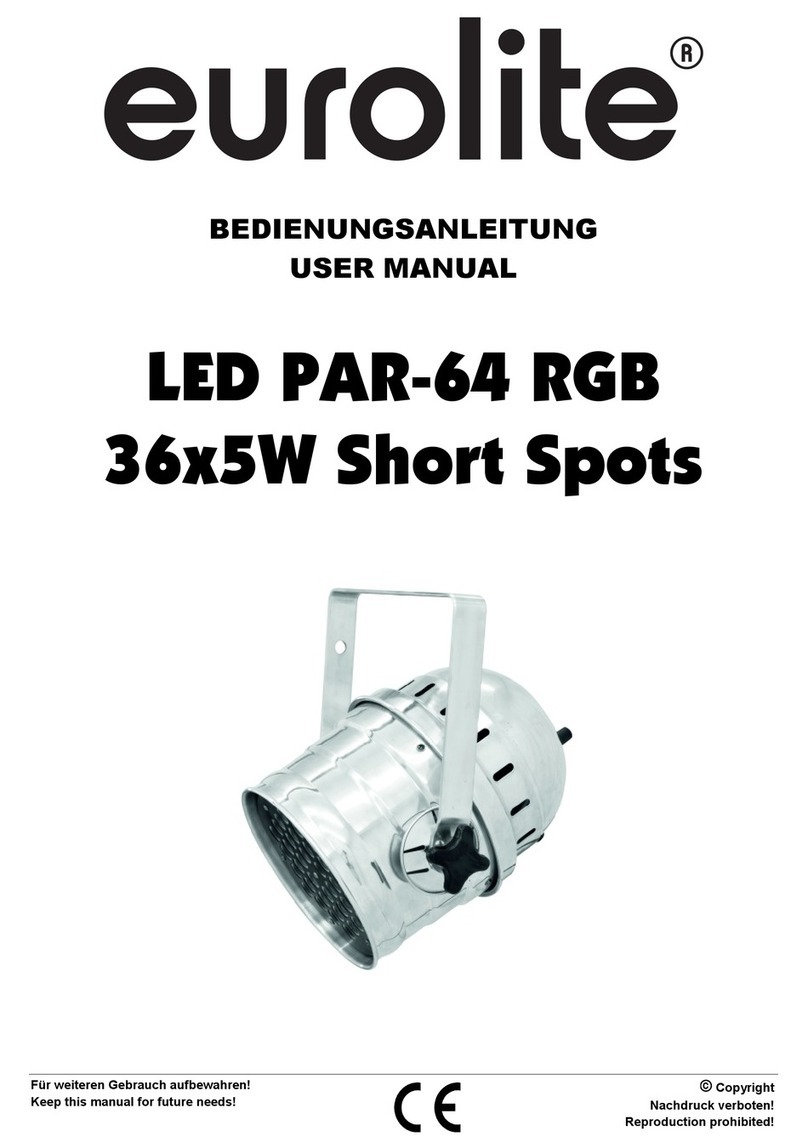 EuroLite LED PAR-64 RGB 36x5W Short Spots user manual