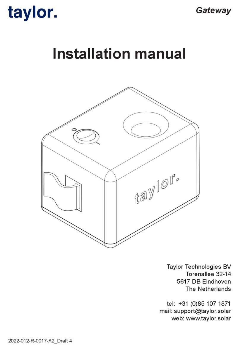 Taylor TAYLOR-GTW-2A installation manual Taylor TAYLOR-GTW-2A installation manual