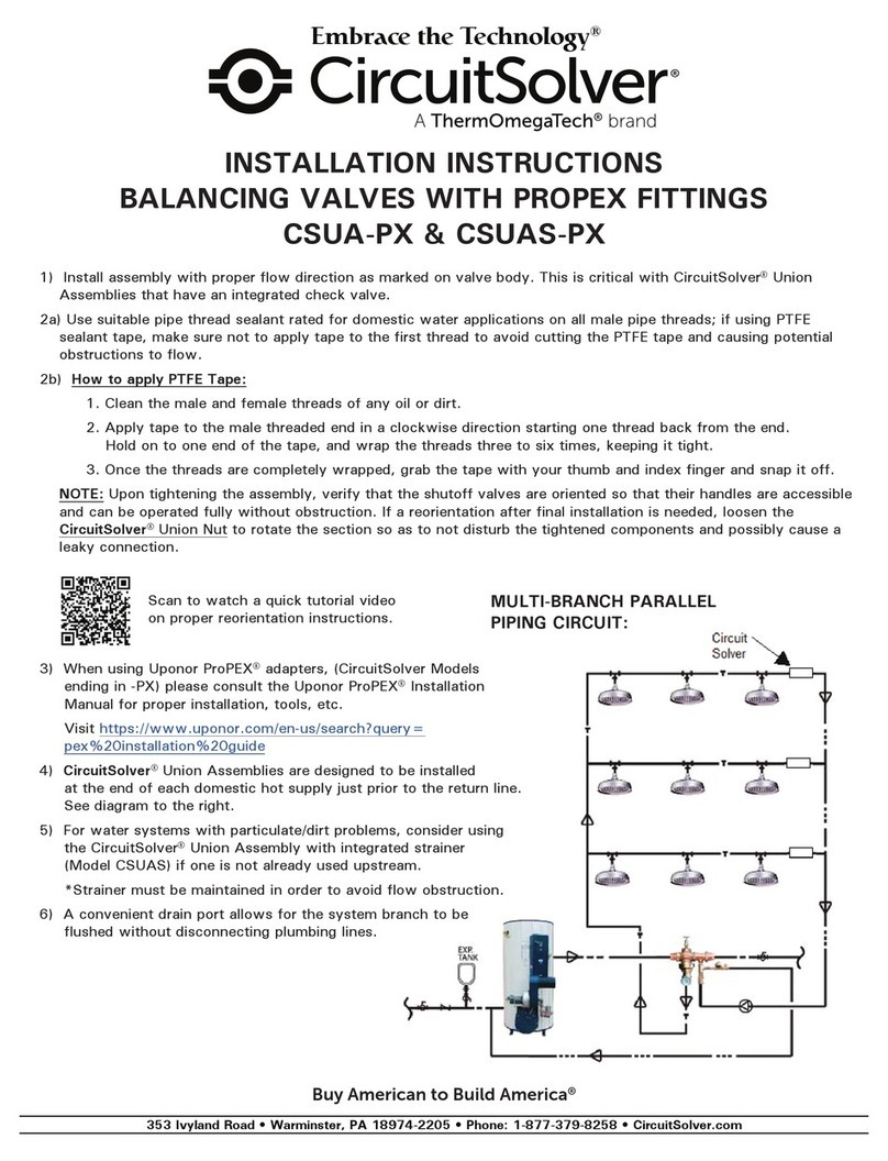 ThermOmegaTech CircuitSolver CSUA-PX installation instructions