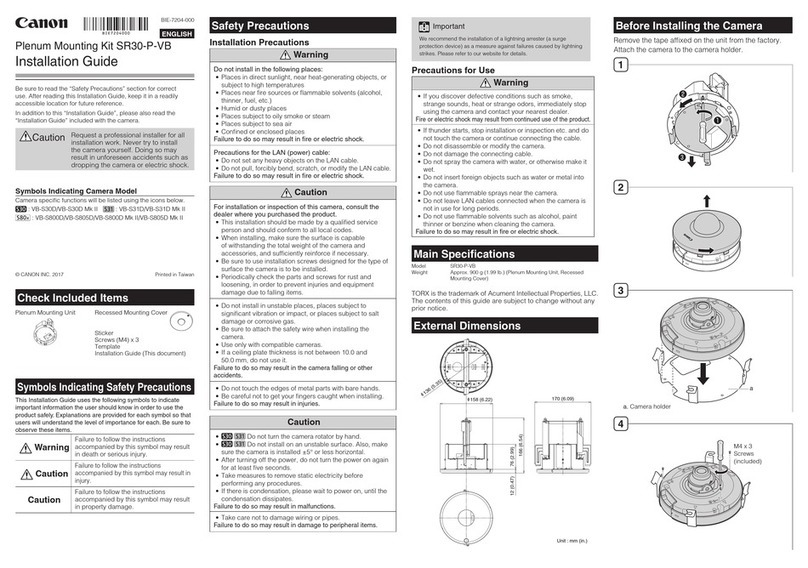 Canon Plenum SR30-P-VB User manual Canon Plenum SR30-P-VB User manual