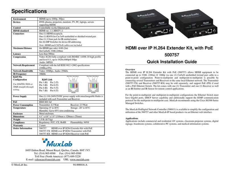 MuxLab 500757 Quick installation guide