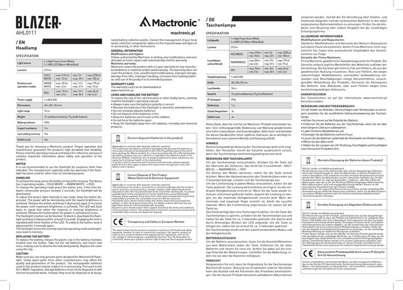 Mactronic BLAZER AHL0111 User manual