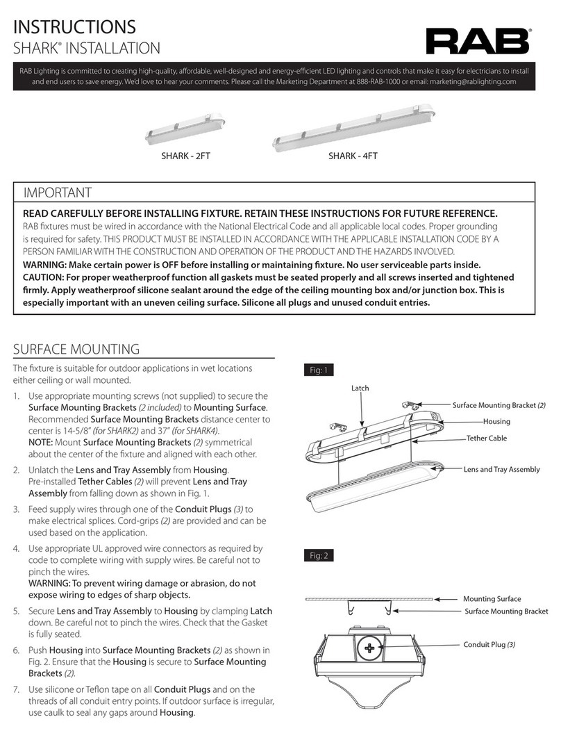 RAB Lighting SHARK-2FT installation instructions