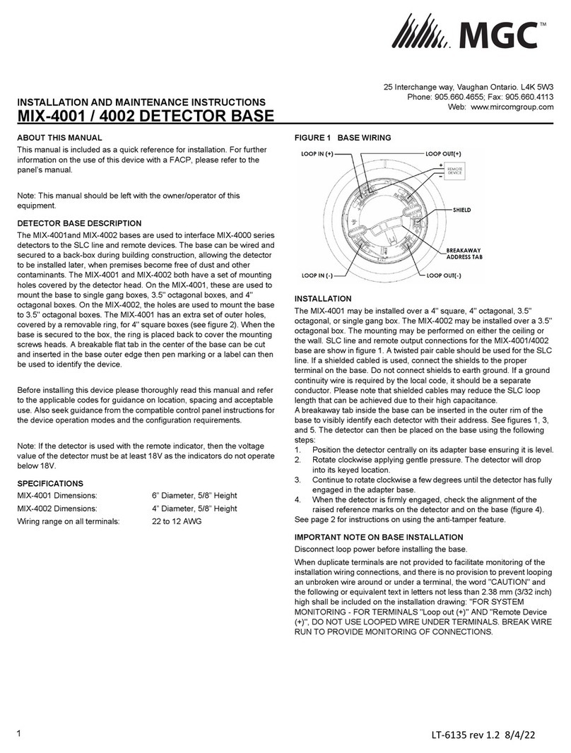 MGC MIX-4001 Installation and maintenance instructions