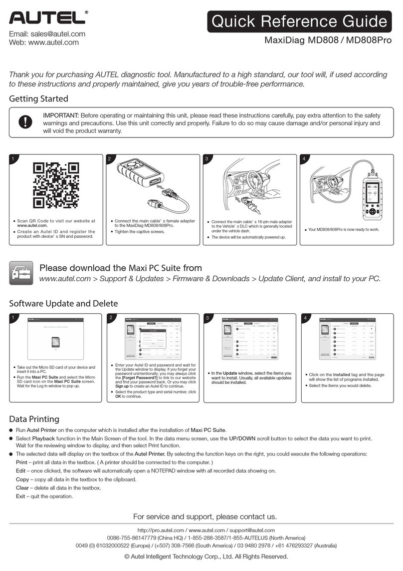 Autel MaxiDiag MD808 Quick reference guide Autel MaxiDiag MD808 Quick reference guide