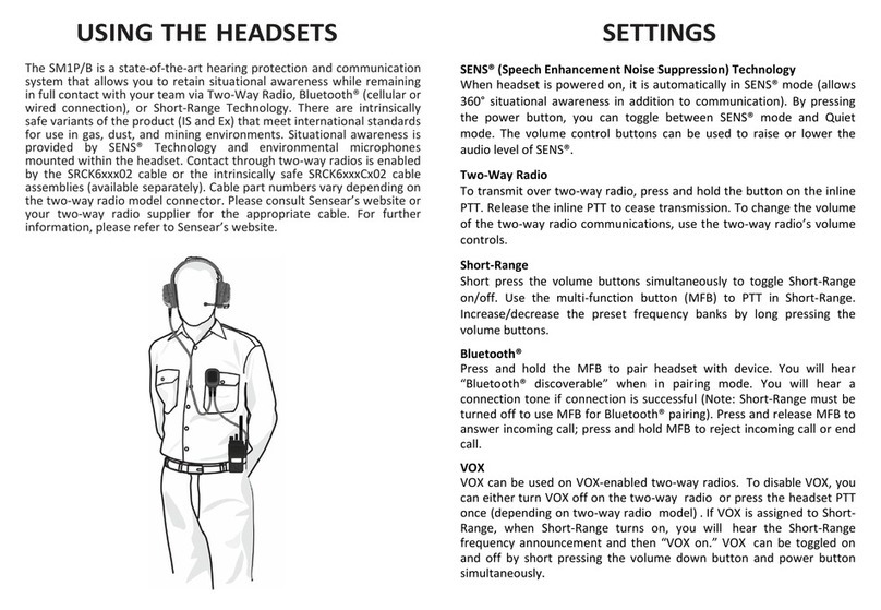 Sensear SM1P/B quick start guide Sensear SM1P/B quick start guide