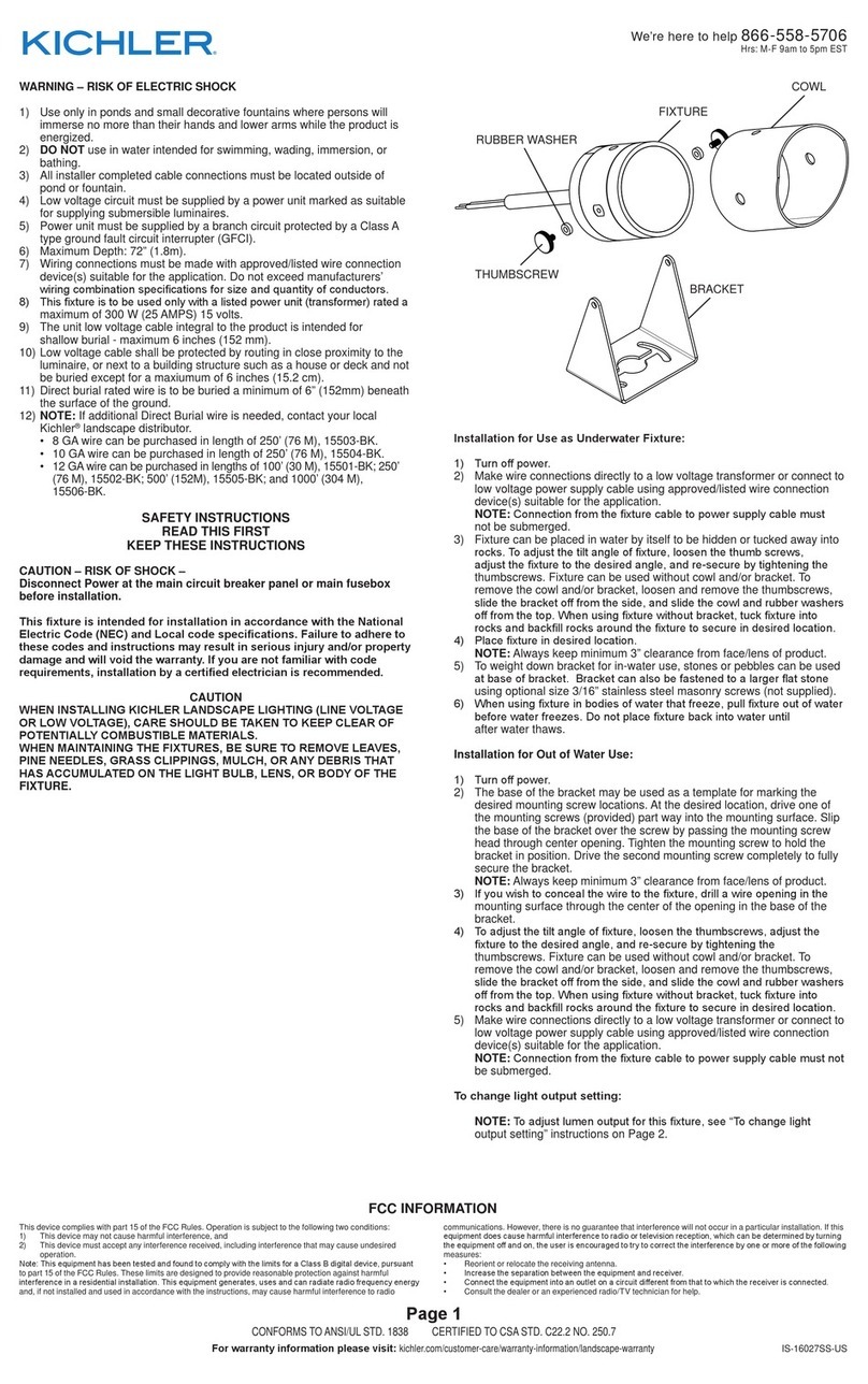 Kichler Lighting 16027SS30 instruction manual