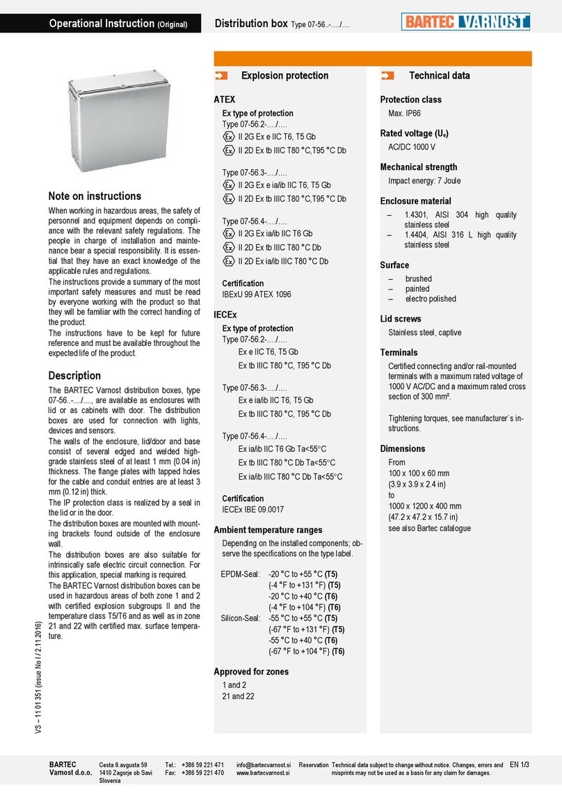 Bartec Varnost 07-56 Series Operational Instruction