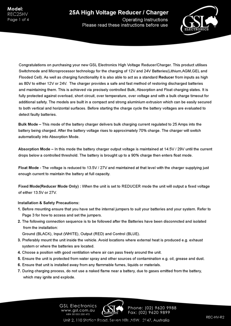 GSL electronics REC25HV User manual