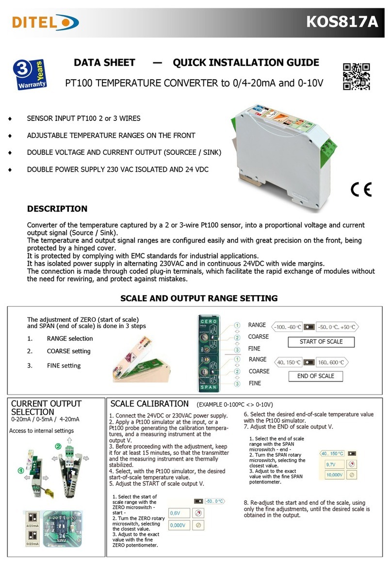Ditel KOS817A Quick installation guide