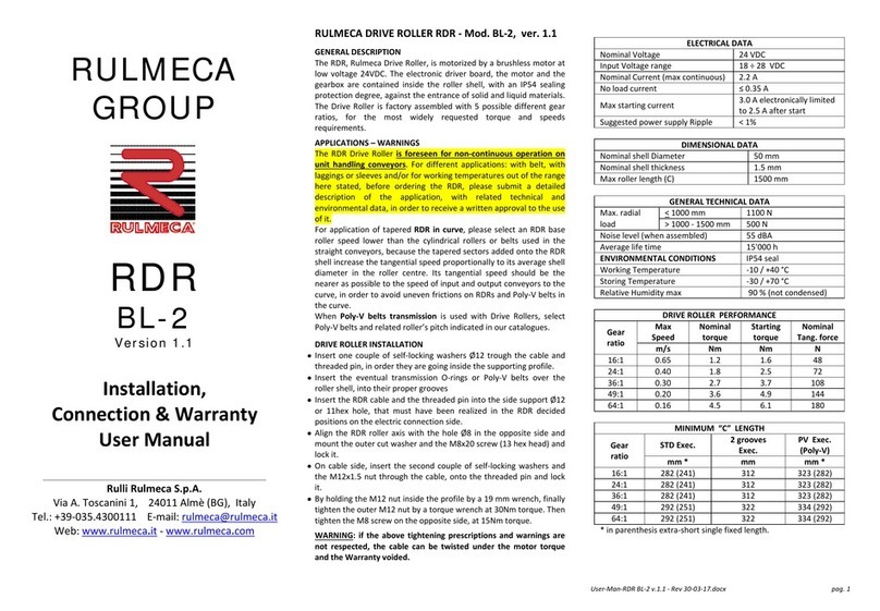 rulmeca RDR BL-2 user manual