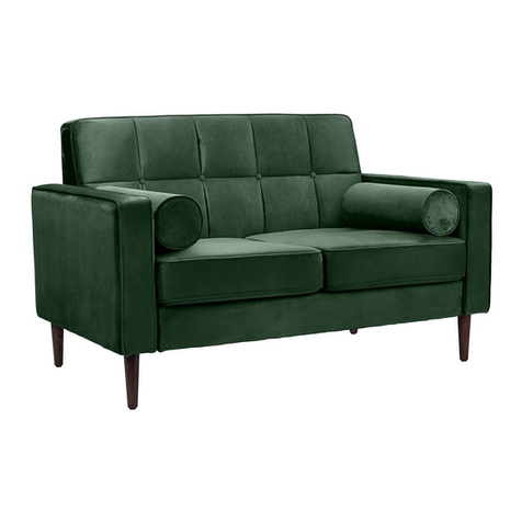 Homebase DRAPER VELVET 2 SEATER SOFA User manual
