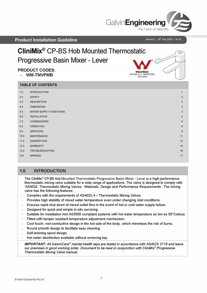 Galvin Engineering CliniMix CP-BS WM-TMVPMB Product installation guideline