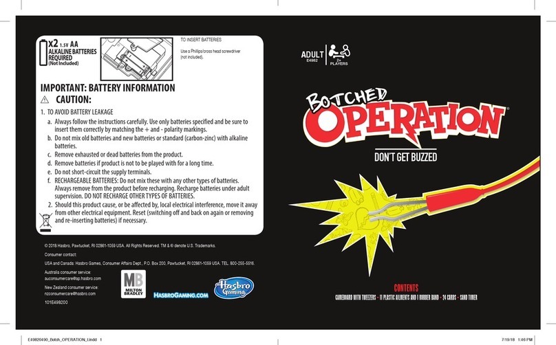 Hasbro Gaming BOTCHED OPERATION User manual