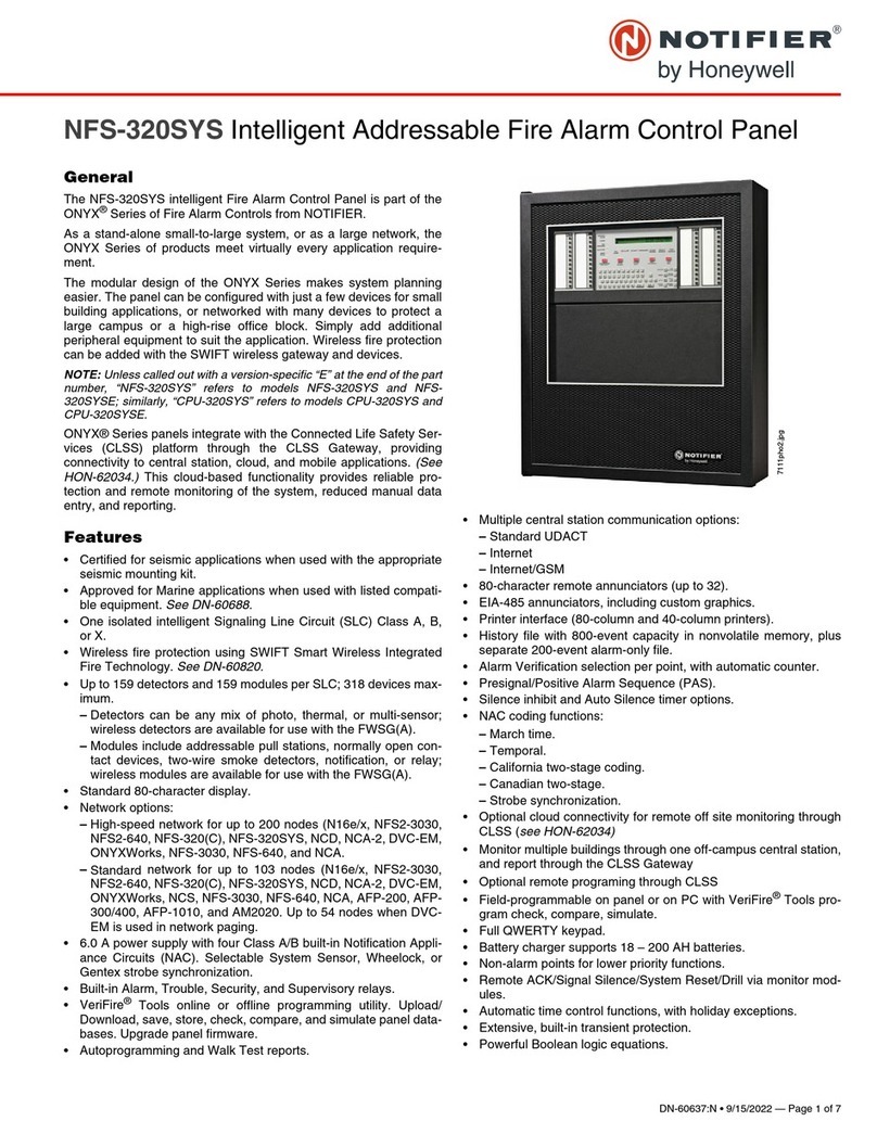 Honeywell Notifier NFS-320SYS User manual