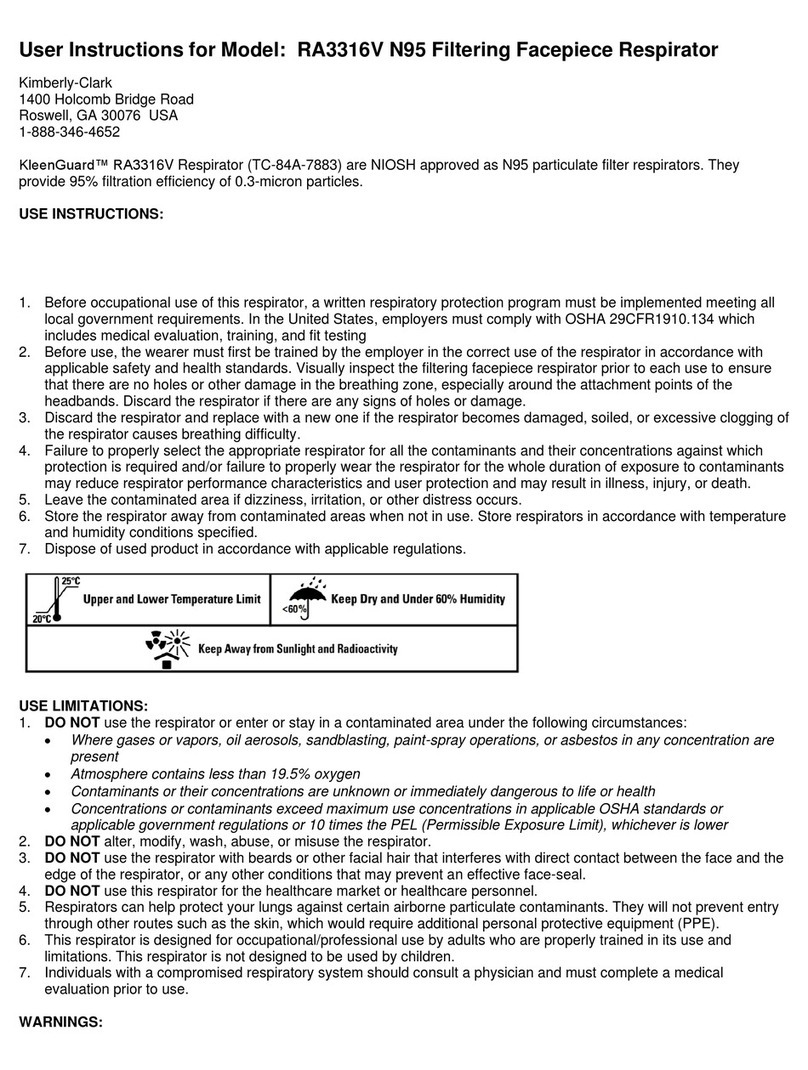 Kimberly-Clark RA3316V N95 User instructions