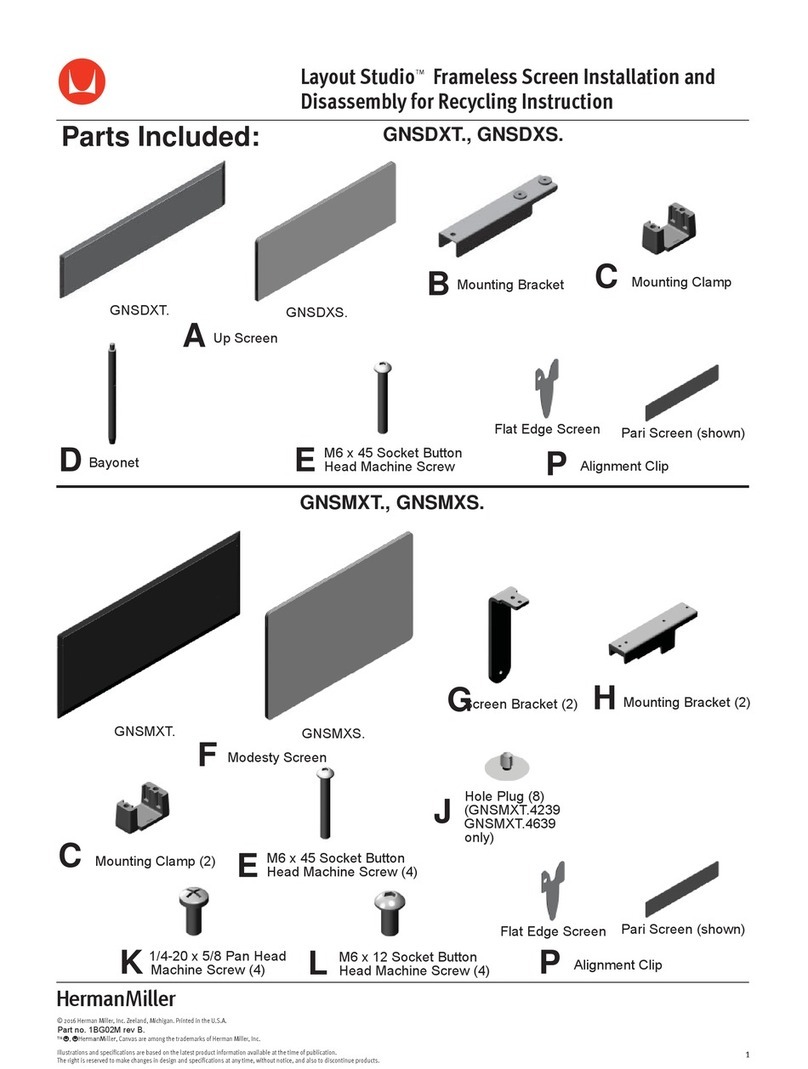 Herman Miller Layout Studio GNSDXT Series Installation and Disassembly for Recycling Instructions