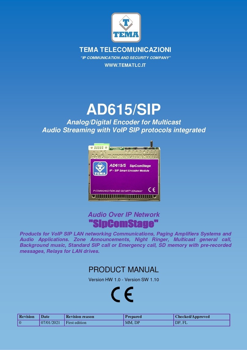 Tema Telecomunicazioni AD615/SIP product manual
