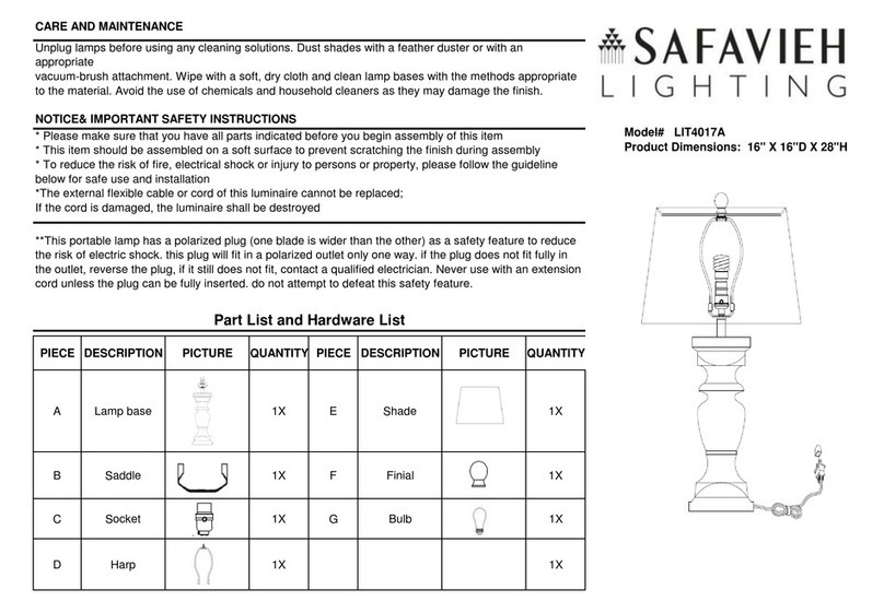 Safavieh Lighting LIT4017A quick start guide