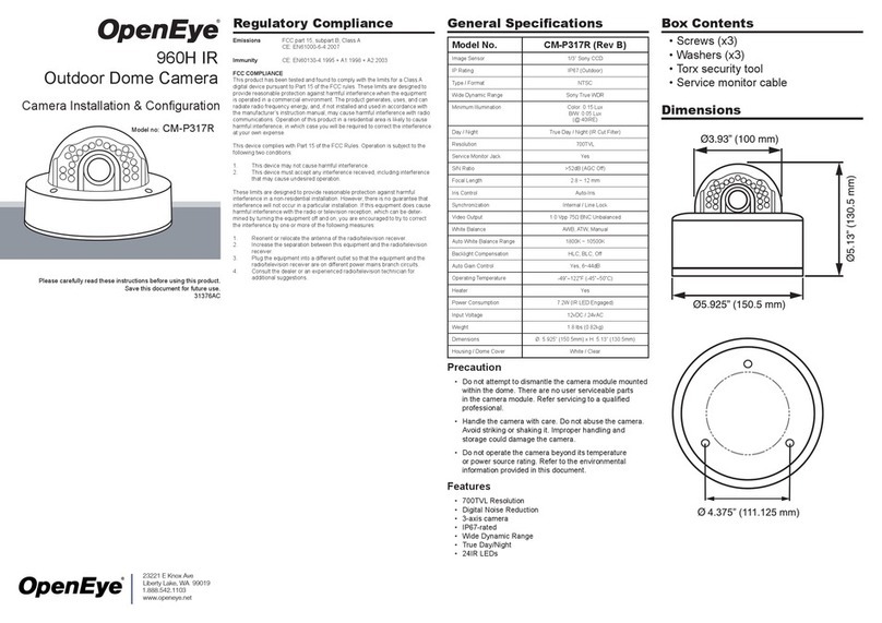 OpenEye CM-P317R Installation/configuration