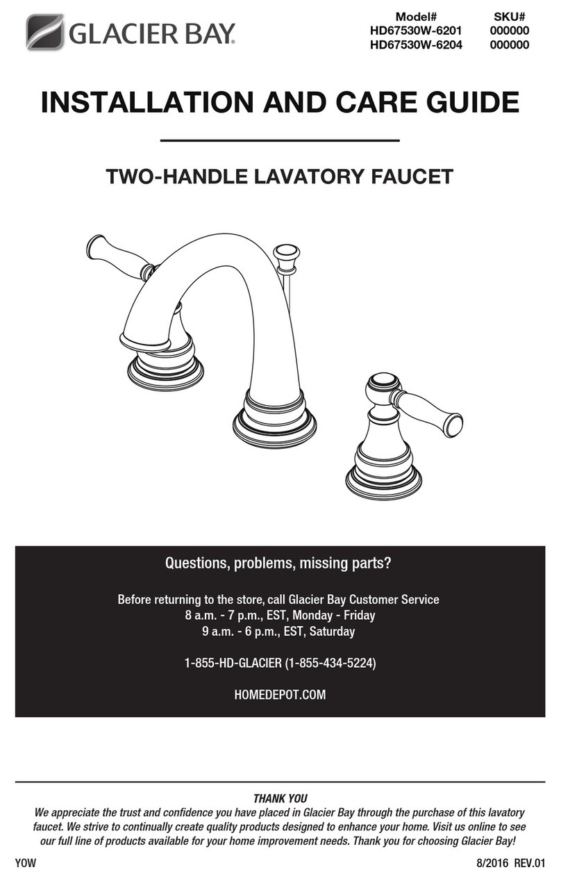 Glacier bay HD67530W-6201 Installation and care guide Glacier bay HD67530W-6201 Installation and care guide