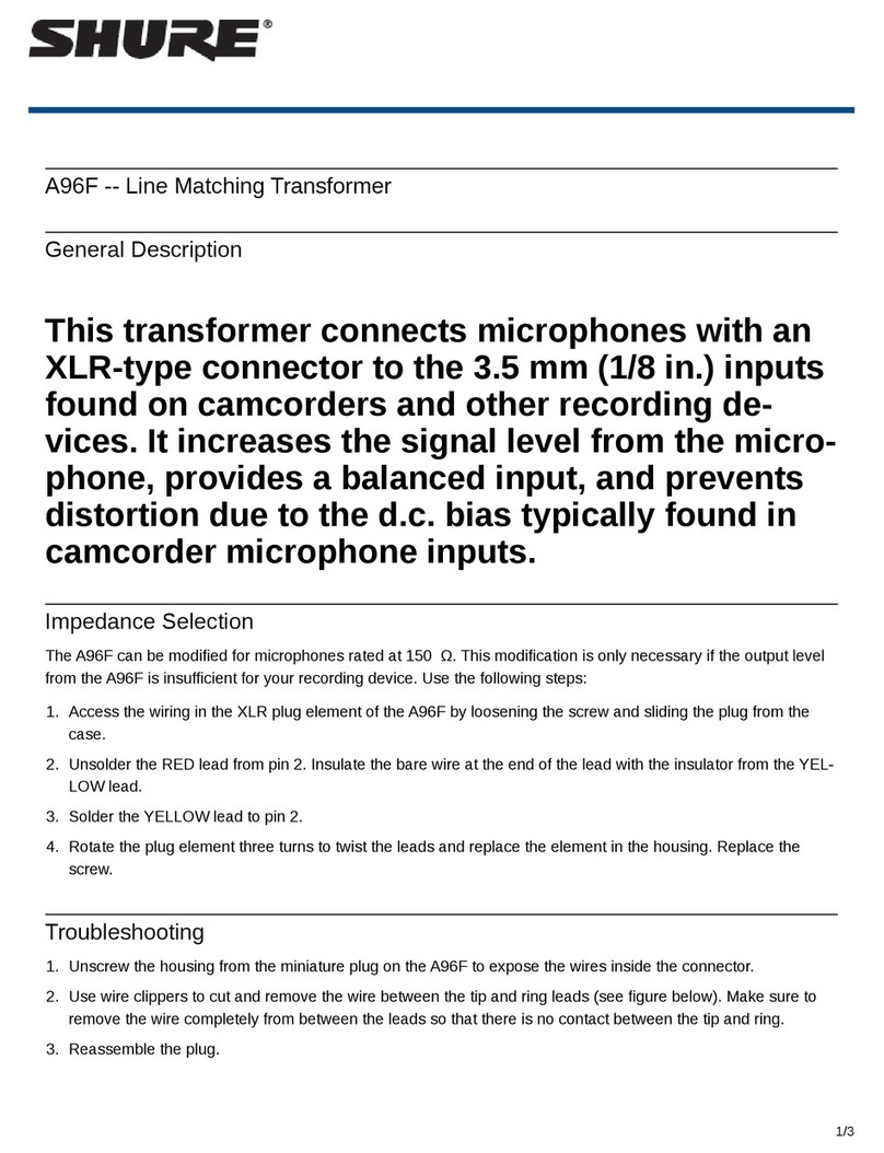 Shure A96F User manual