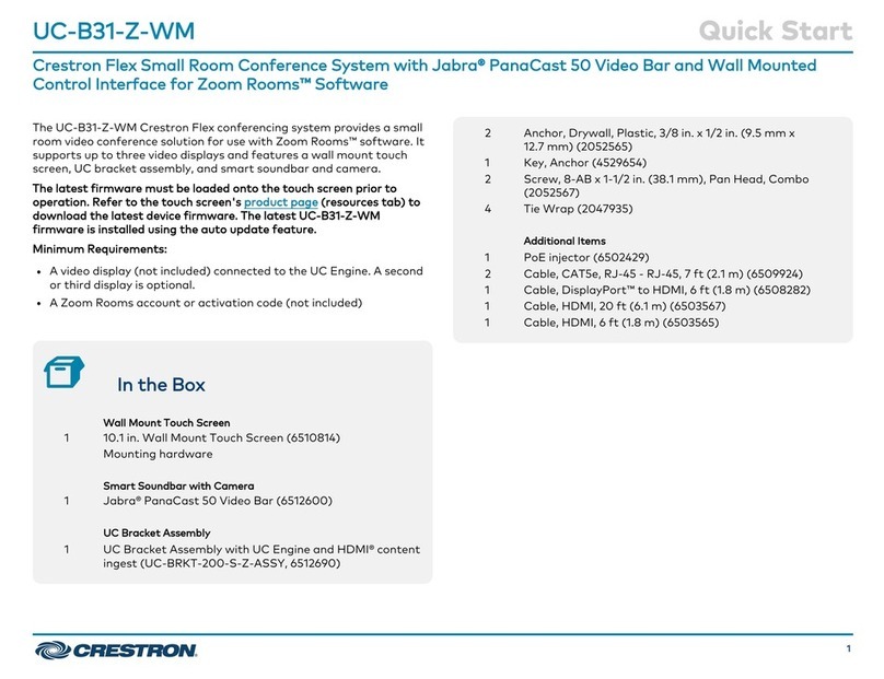 Crestron Flex UC-B31-Z-WM User manual