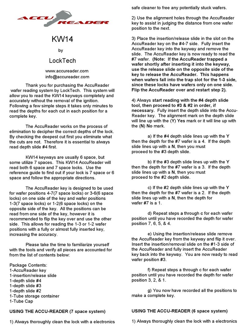 LockTech ACCUREADER KW14 User manual