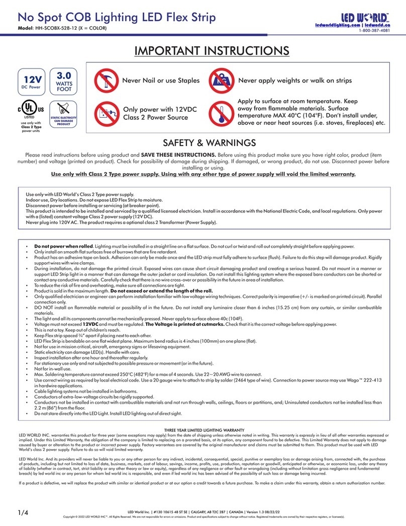 LED World HH-SCOB 528-12 Series Important instructions