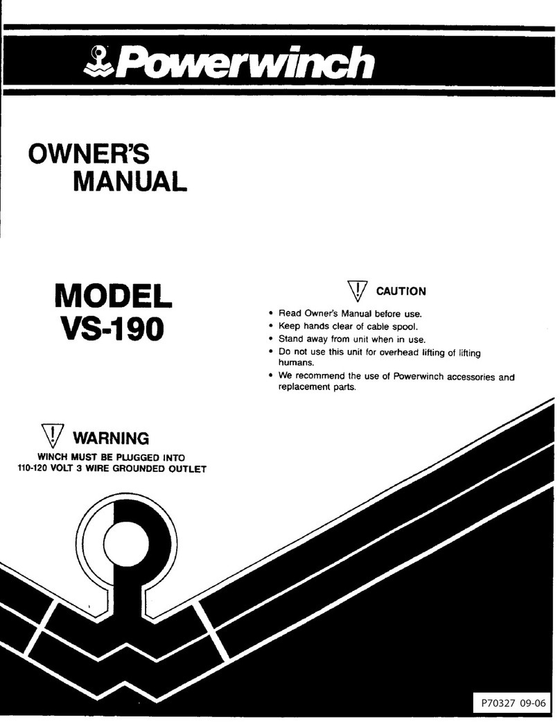 POWERWINCH VS-190 owner's manual