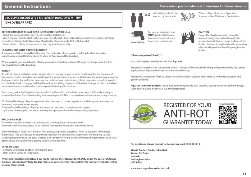 Mercia Garden Products 01OVLPA1006DDFW-V1 Instruction manual Mercia Garden Products 01OVLPA1006DDFW-V1 Instruction manual